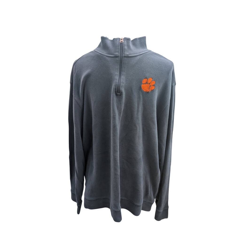 Clemson Tigers 1/4 zip Pullover Sweatshirt Mens XXL faded blue